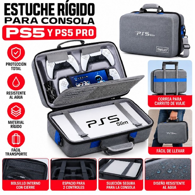 &ua BOLSO ESTUCHE RIGIDO PARA CONSOLA PS5 Y PRO